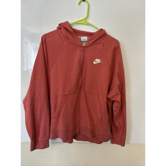 Nike Coral Hooded Quarter Zip Sweatshirt Size‎ Medium - Picture 1 of 3